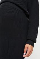 Cotton On - Maternity friendly cotton midi skirt - black