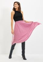 Trendyol - Tulle pleated knitted skirt - rose