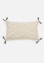 Sixth Floor - Tassel Embroider cushion cover - stone