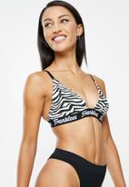 Franklees - Way outta line triangle bralette - white & black