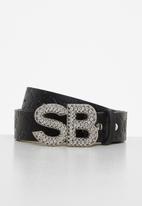 SISSY BOY - Embossed sb belt - black