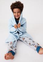 Cotton On - Boys hooded long sleeve sherpa gown - frosty blue