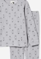 Cotton On - Kane long sleeve pyjama set - light grey marle & skateboards
