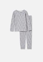 Cotton On - Kane long sleeve pyjama set - light grey marle & skateboards