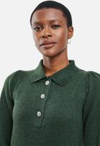 Jacqueline de Yong - Rue long sleeve collar button pullover - green