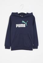 PUMA - Ess+ 2 col big logo hoodie fl b - peacoat-mineral blue