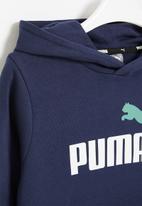 PUMA - Ess+ 2 col big logo hoodie fl b - peacoat-mineral blue