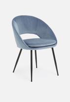 Sixth Floor - Mika chair - velvet blue