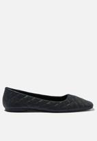 Cotton On - Square toe ballet - black quilted pu