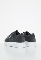 TOMY - Girls washed canvas lace up - black