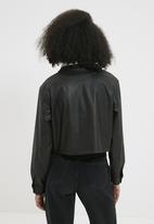 Trendyol - Faux leather plush jacket - black