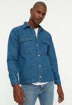 Trendyol - Double chest pocket jacket - blue