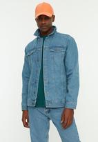Trendyol - Honeycomb back print jacket - blue