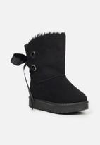 Little Miss Black - Rae girls snug boots - black