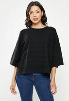 Stella Morgan - 3/4 sleeve knitwear top - black