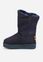 Flutterby - Girls cozy button detail boots - navy