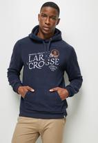 Lark & Crosse - Alv pullover polar fleece hoodie - navy