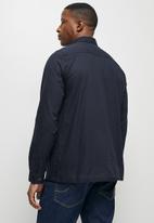 Lark & Crosse - Regular fit oxford dobby long sleeve shirt - navy