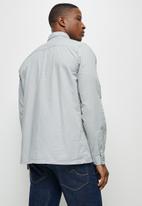 Lark & Crosse - Regular fit oxford dobby long sleeve shirt - grey