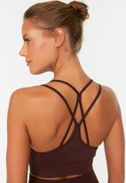 Trendyol - Back detailed seamless support sports bra - brown
