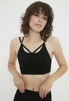 Trendyol - Seamless strap detailed sports bra - black
