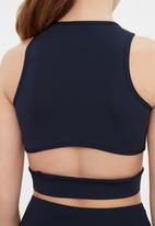 Trendyol - Non-padded back detailed sports bra - navy