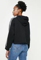 adidas Originals - 3stripe long sleeve hoodie - black
