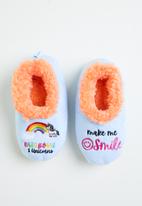 snoozies!® - Rainbows & unicorns slippers - blue