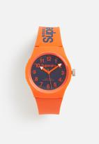 Superdry. - Montone silicone watch - orange & blue
