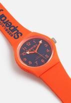 Superdry. - Montone silicone watch - orange & blue