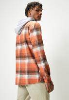 STYLE REPUBLIC - Check flannel shacket with hoodie - multi