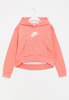 Nike - G nsw flc aop hoodie - pink salt & white