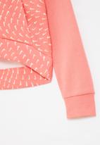 Nike - G nsw flc aop hoodie - pink salt & white