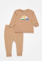 Cotton On - Bundle spencer sweater and bailey trackpant - taupy brown