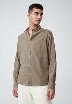 Cotton On - Ashby long sleeve shirt - khaki