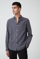 Cotton On - Ashby long sleeve shirt-steel grey