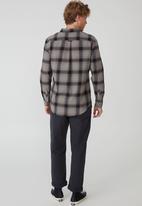 Cotton On - Camden long sleeve shirt - black grey ombre check