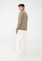 Cotton On - Crew knit - taupe neps