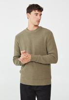 Cotton On - Crew knit - textured khaki