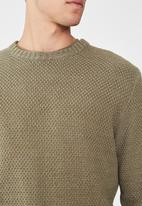Cotton On - Crew knit - textured khaki