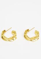 Superbalist - Hammered hoop earrings - gold