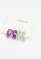 Superbalist - 2-Pack earring set - green & purple