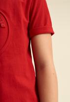 POLO - Girls embossed short sleeve tee - red
