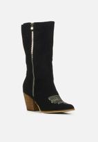 Miss Black - Western1 knee length boot - black