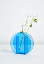 Typo - Acrylic vase - clear blue circle
