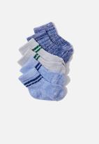 Cotton On - 3pk baby socks - dusk blue/retro blue retro twist