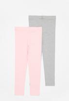 POP CANDY - Girls 2 pack legging - pink & grey