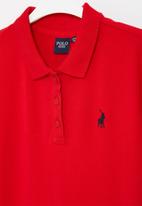 POLO - Girls classic short sleeve golfer dress - red
