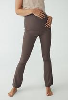 Cotton On - Maternity rib full length flare - brownie