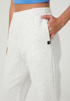 Cotton On - Quilted gym track pant - cloudy grey marle quilted